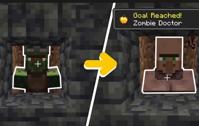 Minecraft'ta Zombi Köylüleri Tedavi Etmek İçin Altın Elmaları Kullanın 