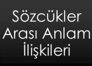 Sözcükler Arası Anlam İlişkileri Konu Anlatımı