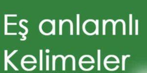 Eş Anlamlı Kelimeler Nedir?