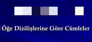 ÖĞELERİN DİZİLİŞİNE GÖRE CÜMLE