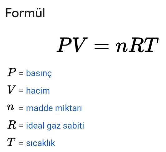 İdeal Gaz Yasası Konusu